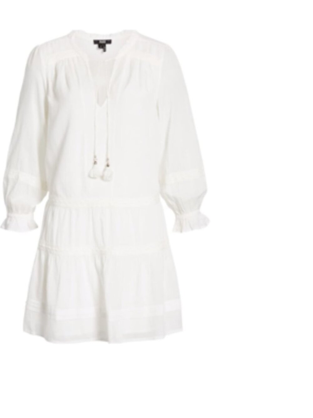 Paige Jaslene Long Sleeve Mini Dress in white - NWT - Size M